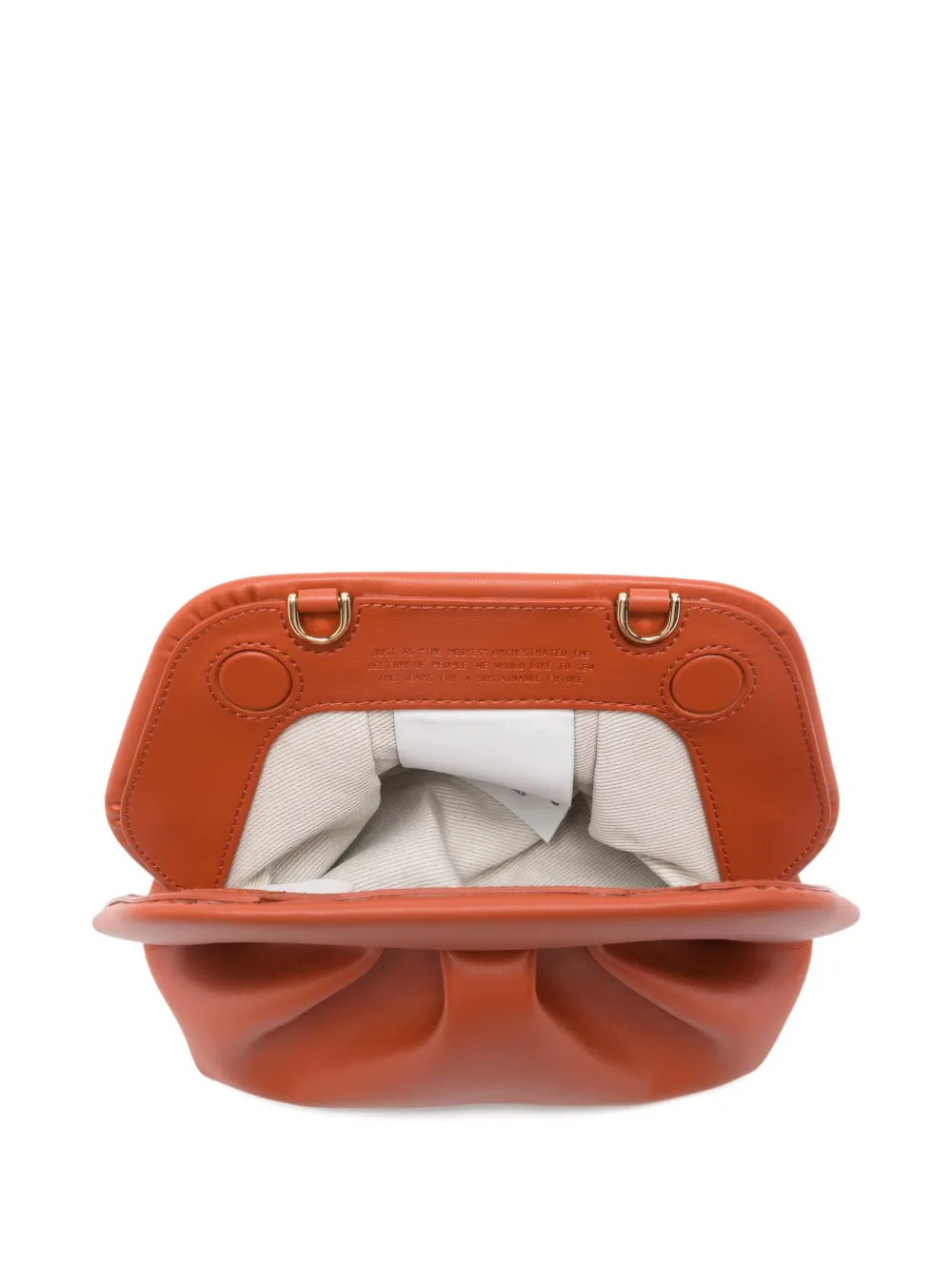 Themoirè Tia Ruched Clutch Bag In Orange