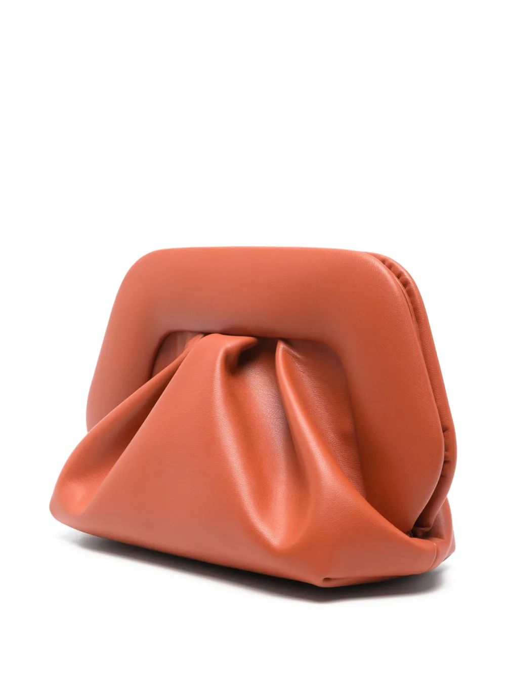 Themoirè Tia Ruched Clutch Bag In Orange