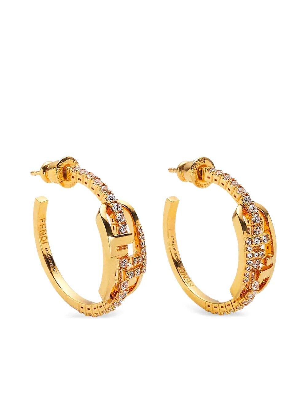 FENDI aretes con detalles de cristal | dorado | Image 1