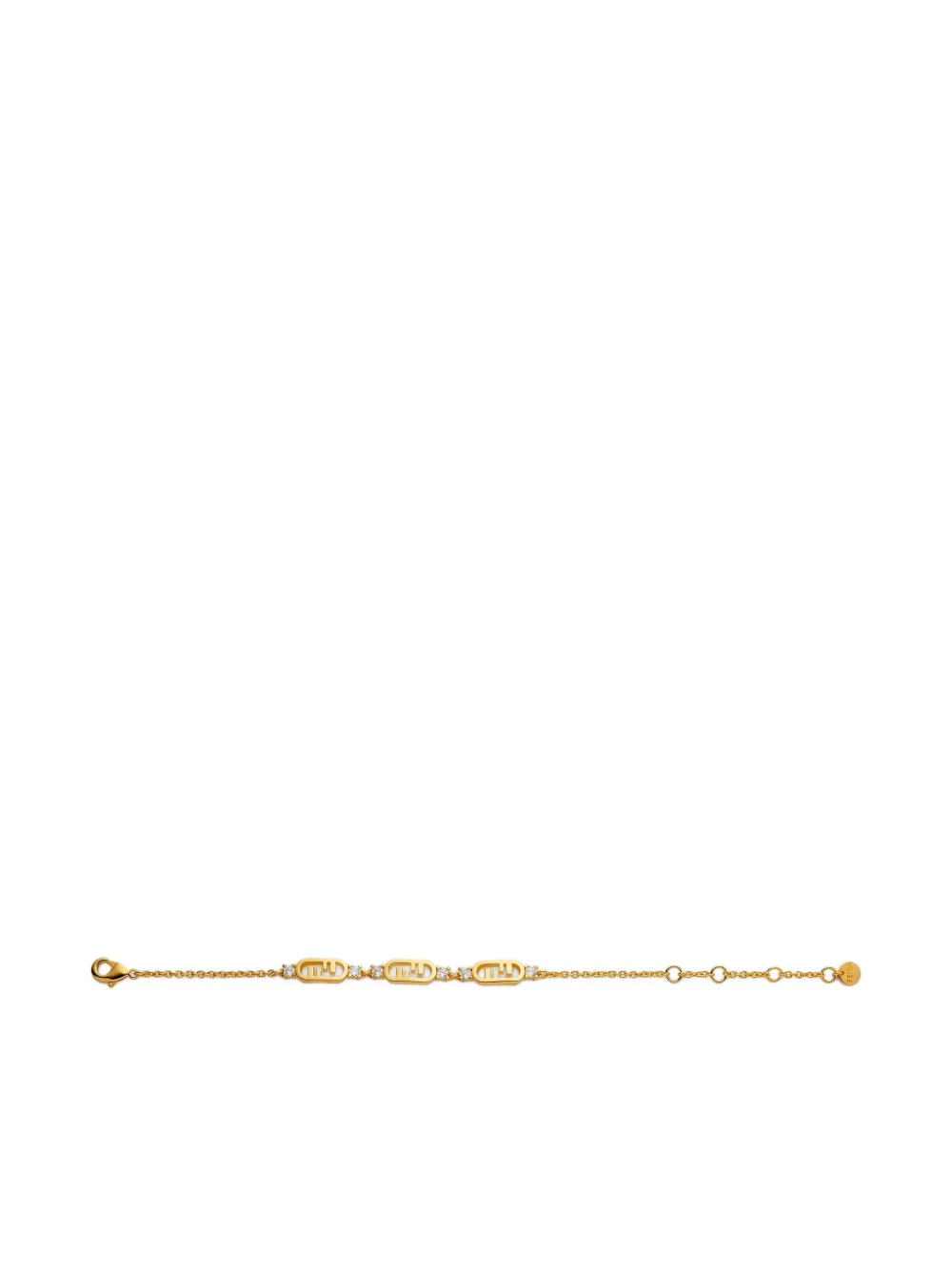 FENDI crystal-embellished logo bracelet - Goud