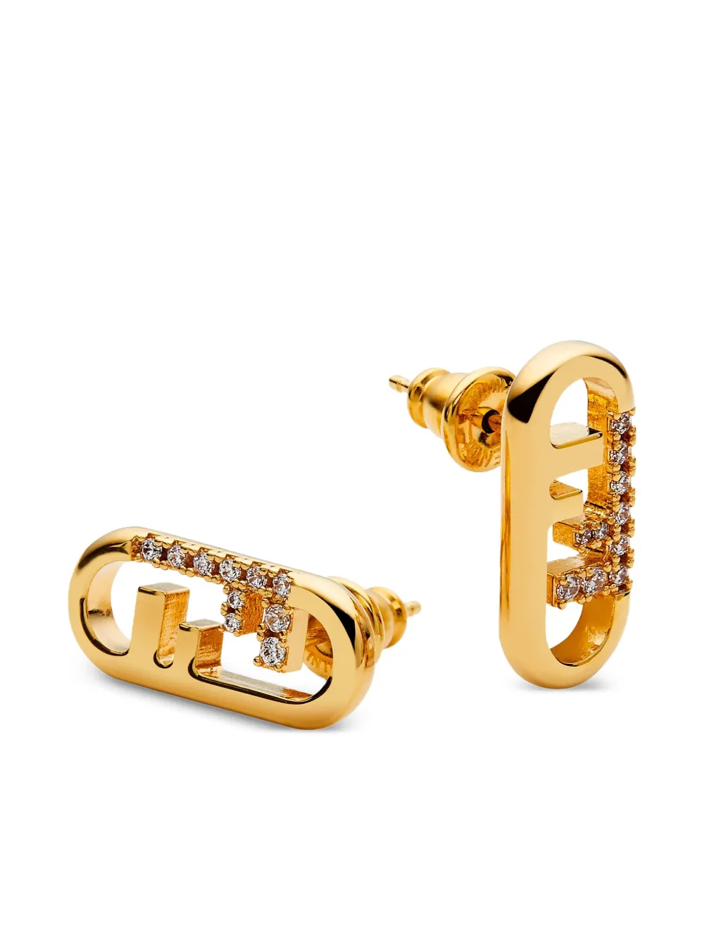 FENDI crystal-embellished metallic earrings | Image 2
