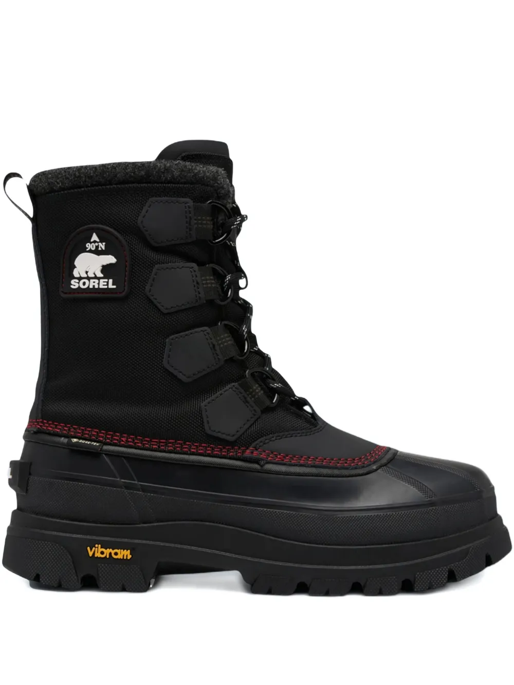 Sorel Lace-up Logo Patch Boots In Black