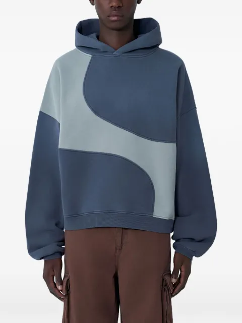 ERL wave motif hooded sweatshirt