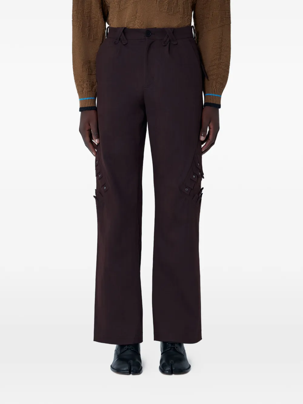 Kiko Kostadinov rivet leg trousers - Marrone