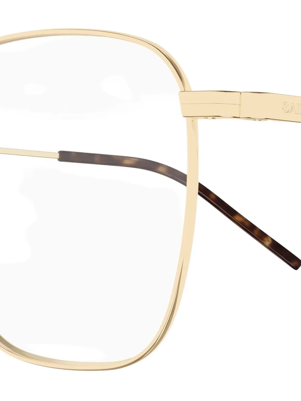 Saint Laurent Square-frame Glasses In Gold