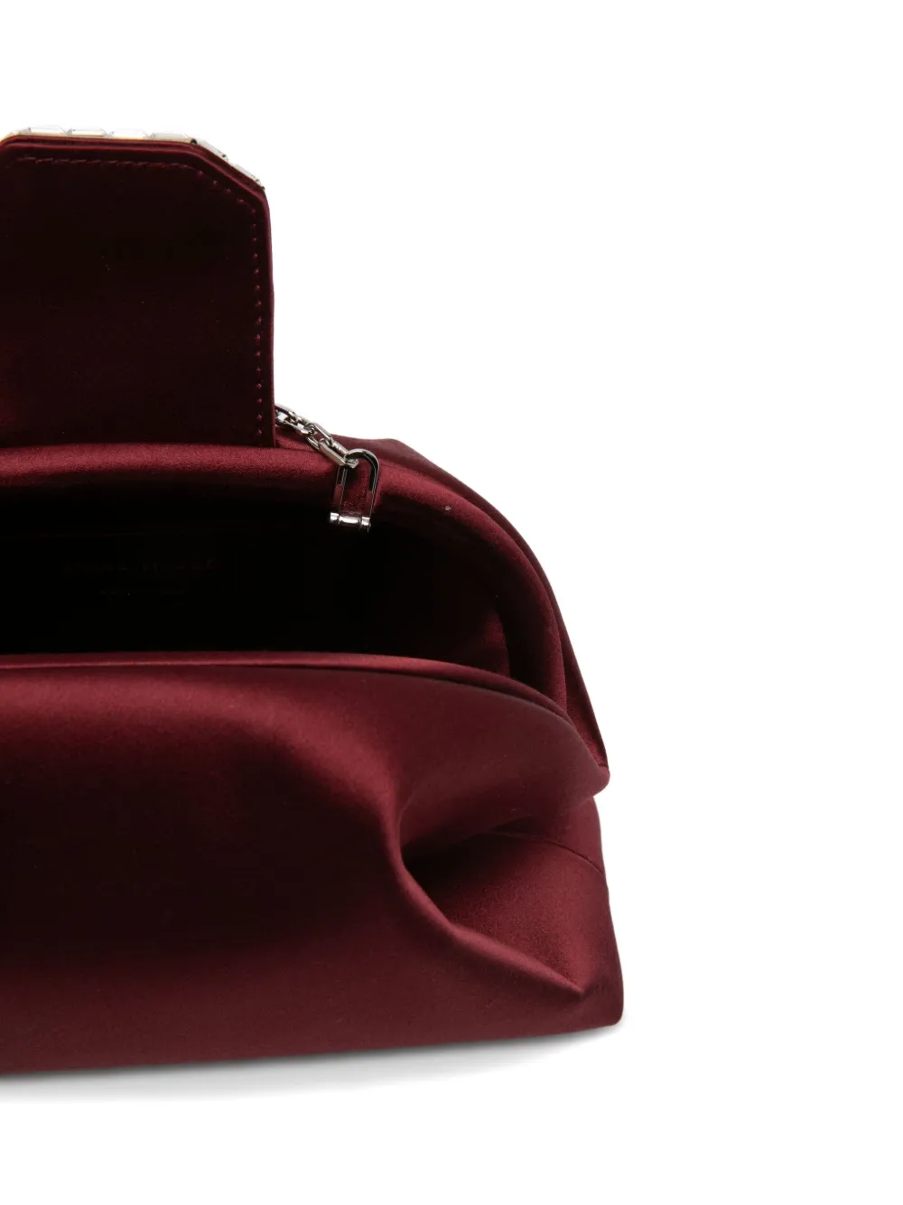 Amina Muaddi Camelia verfraaide clutch Rood