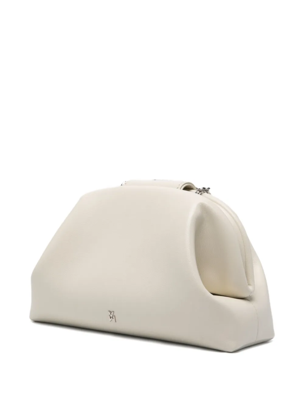 Amina Muaddi Camelia verfraaide clutch Beige