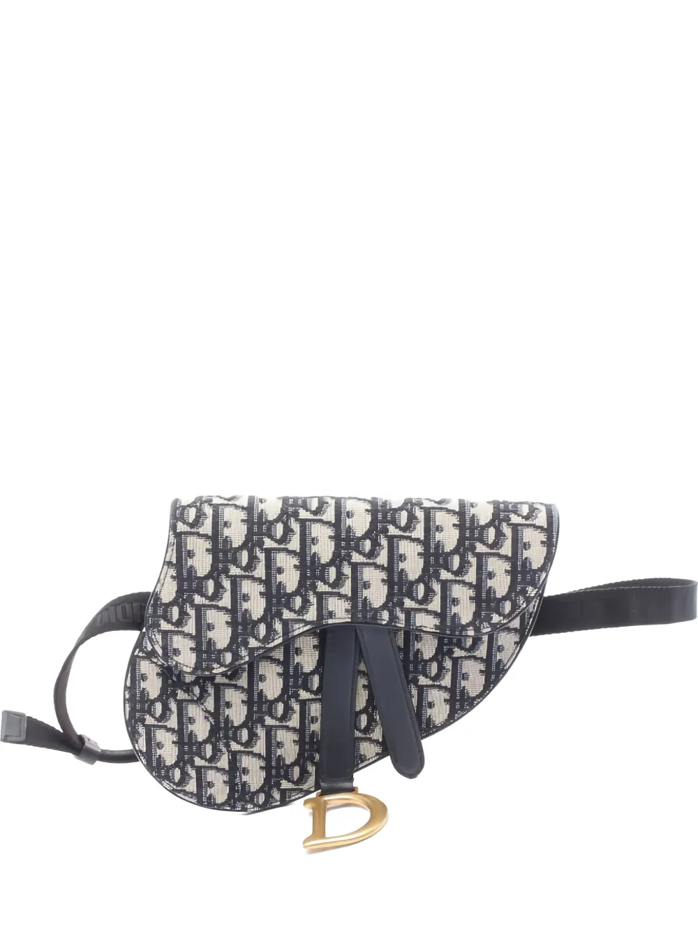 Pre-owned Dior 2010s Oblique Saddle Belt Bag In Blue