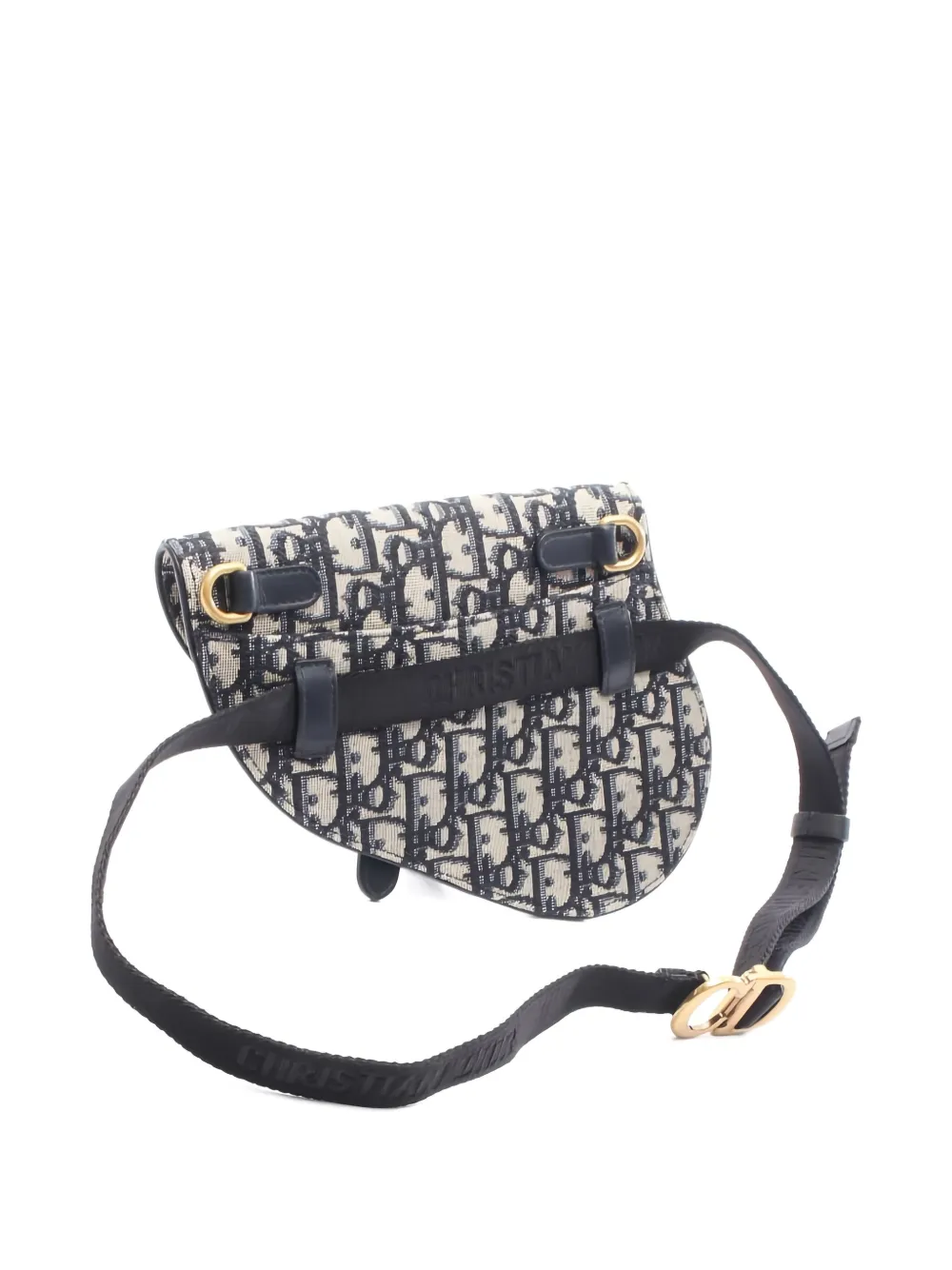 Pre-owned Dior 2010s Oblique Saddle Belt Bag In Blue