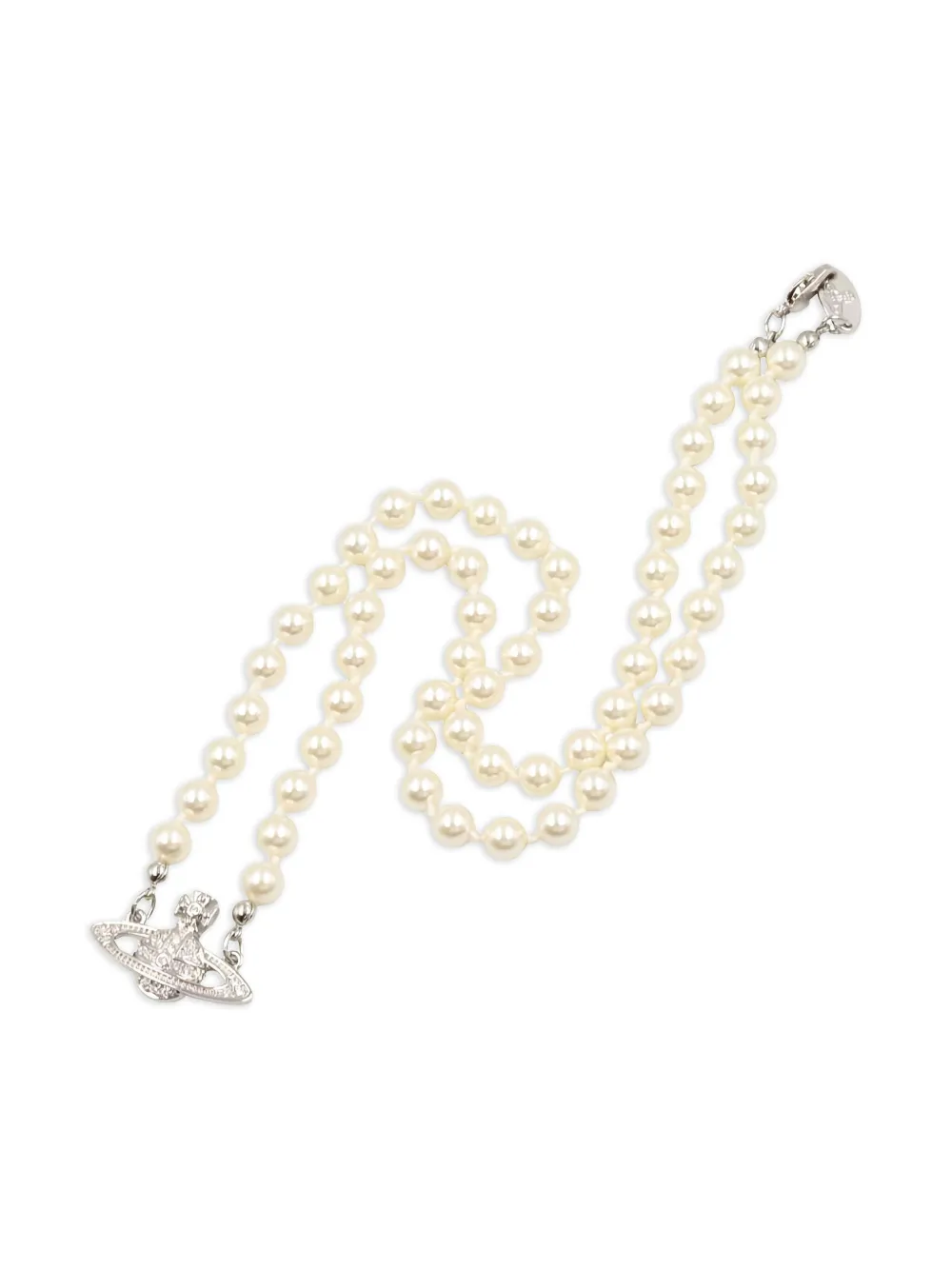 Vivienne Westwood Pre-Owned オーブ パール ネックレス - シルバートーン Vivienne Westwood Pre-Owned オーブ パール ネックレス - シルバートーン