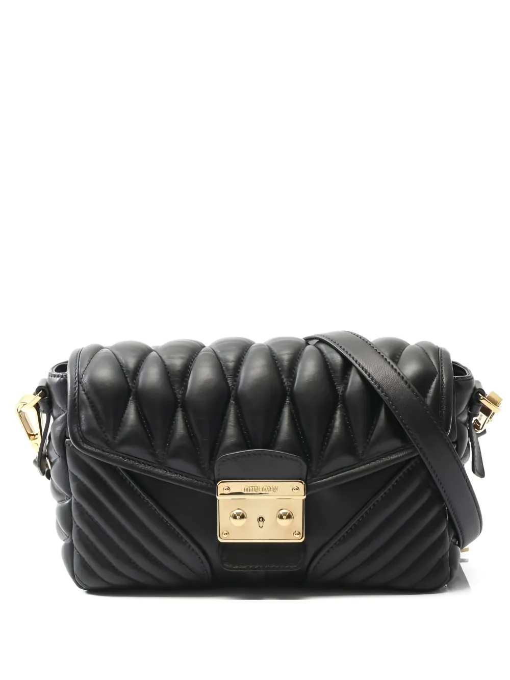 Miu Miu Pre-Owned quilted biker shoulder bag | Black | Image 1