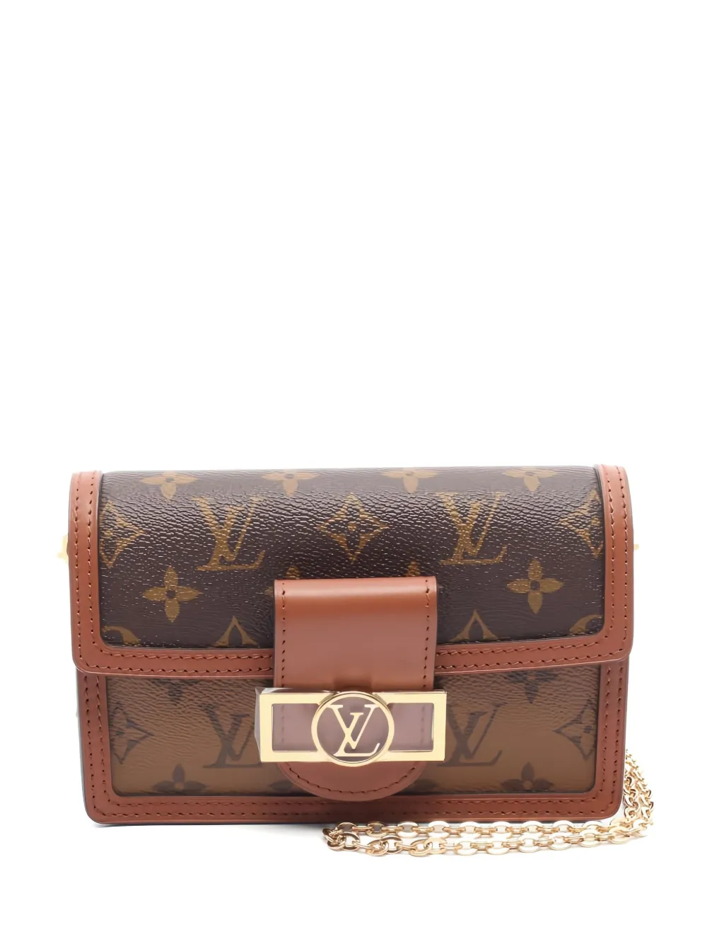 Pre-owned Louis Vuitton 2021s Dauphine Chain-strap Shoulder Bag In Brown