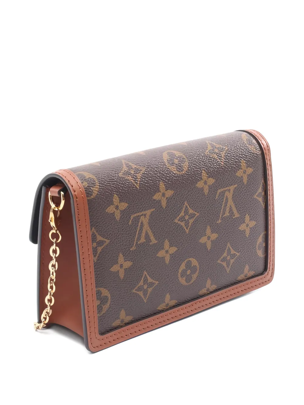 Pre-owned Louis Vuitton 2021s Dauphine Chain-strap Shoulder Bag In Brown
