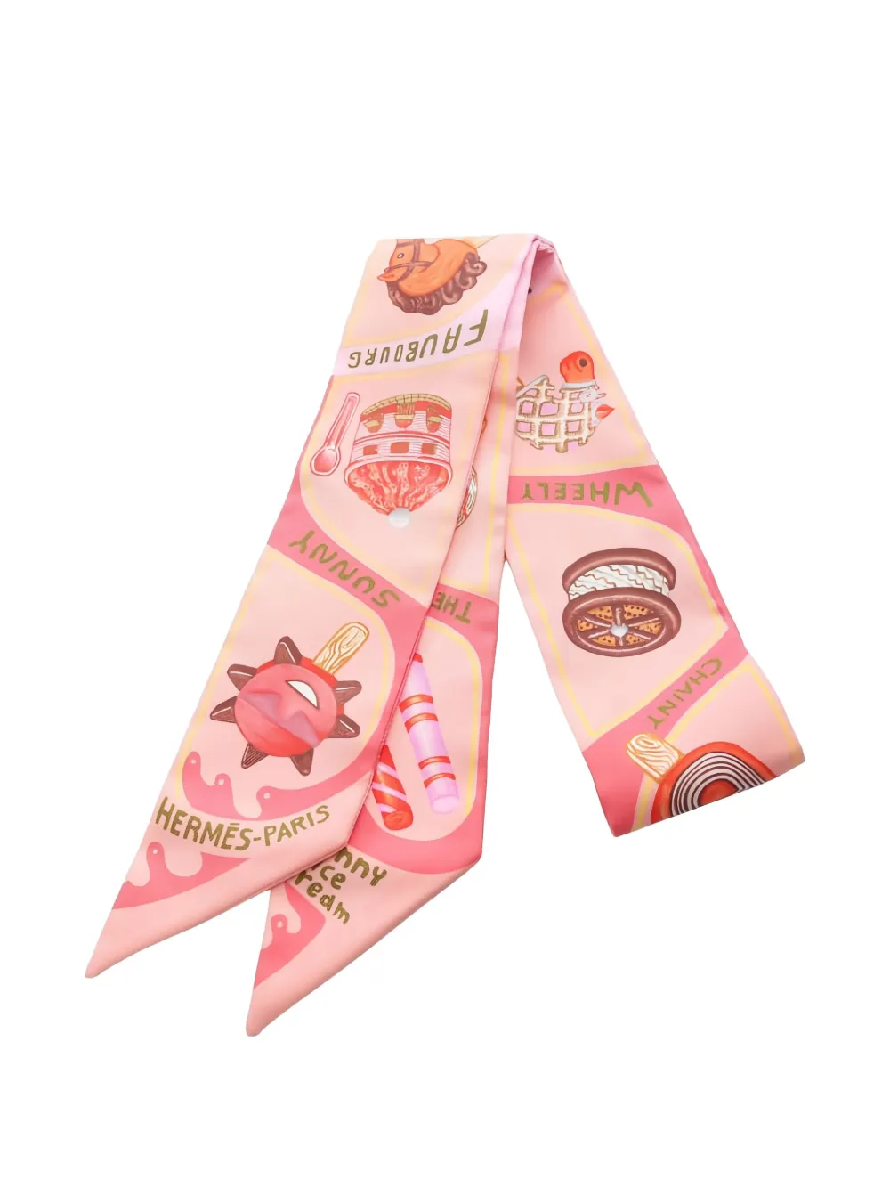 Hermès Pre-Owned 2010's Funny Ice Cream ribbon scarf | Pink | Image 1