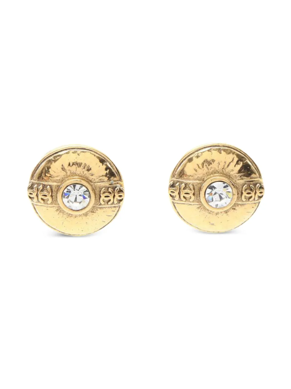 CHANEL Pre-Owned 1986-1988 CC-mark earrings - ゴールドトーン CHANEL Pre-Owned 1986-1988 CC-mark earrings - ゴールドトーン