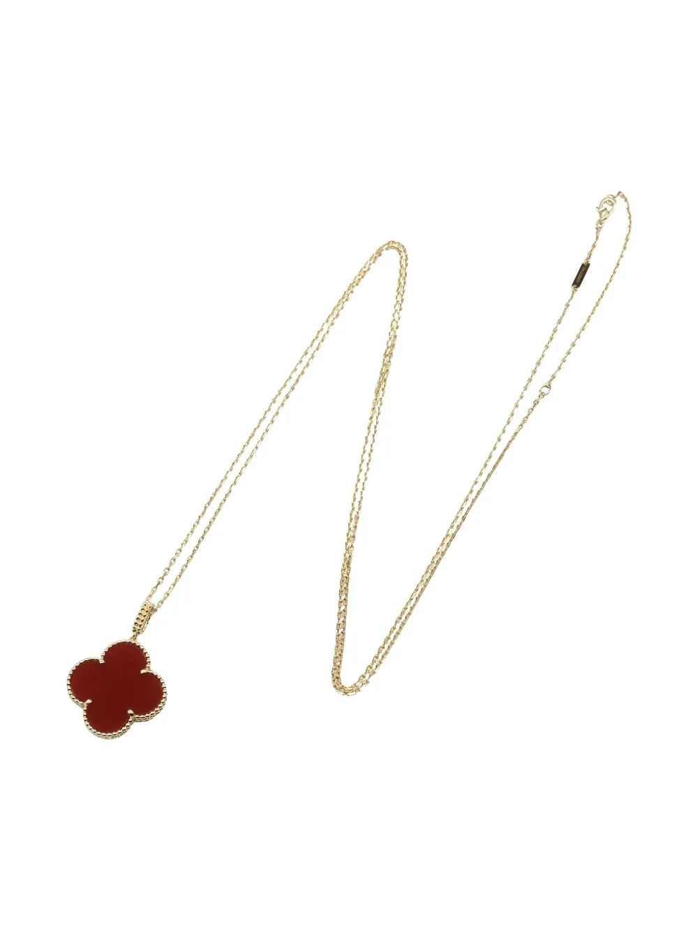 Van Cleef & Arpels Pre-Owned 18K yellow gold Alhambra carnelian necklace - Oro