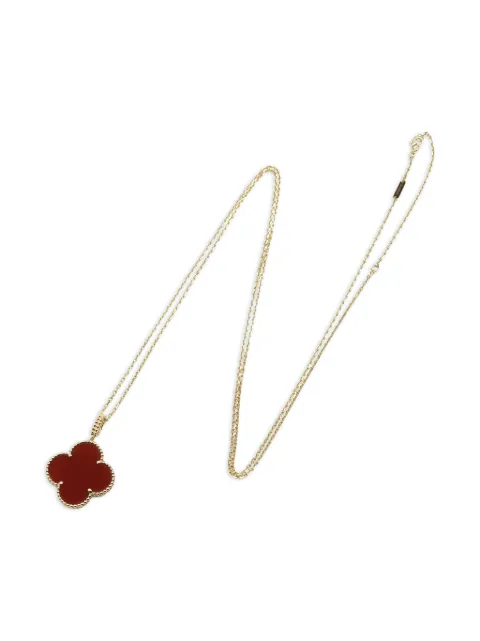 Van Cleef & Arpels Pre-Owned 18K yellow gold Alhambra carnelian necklace