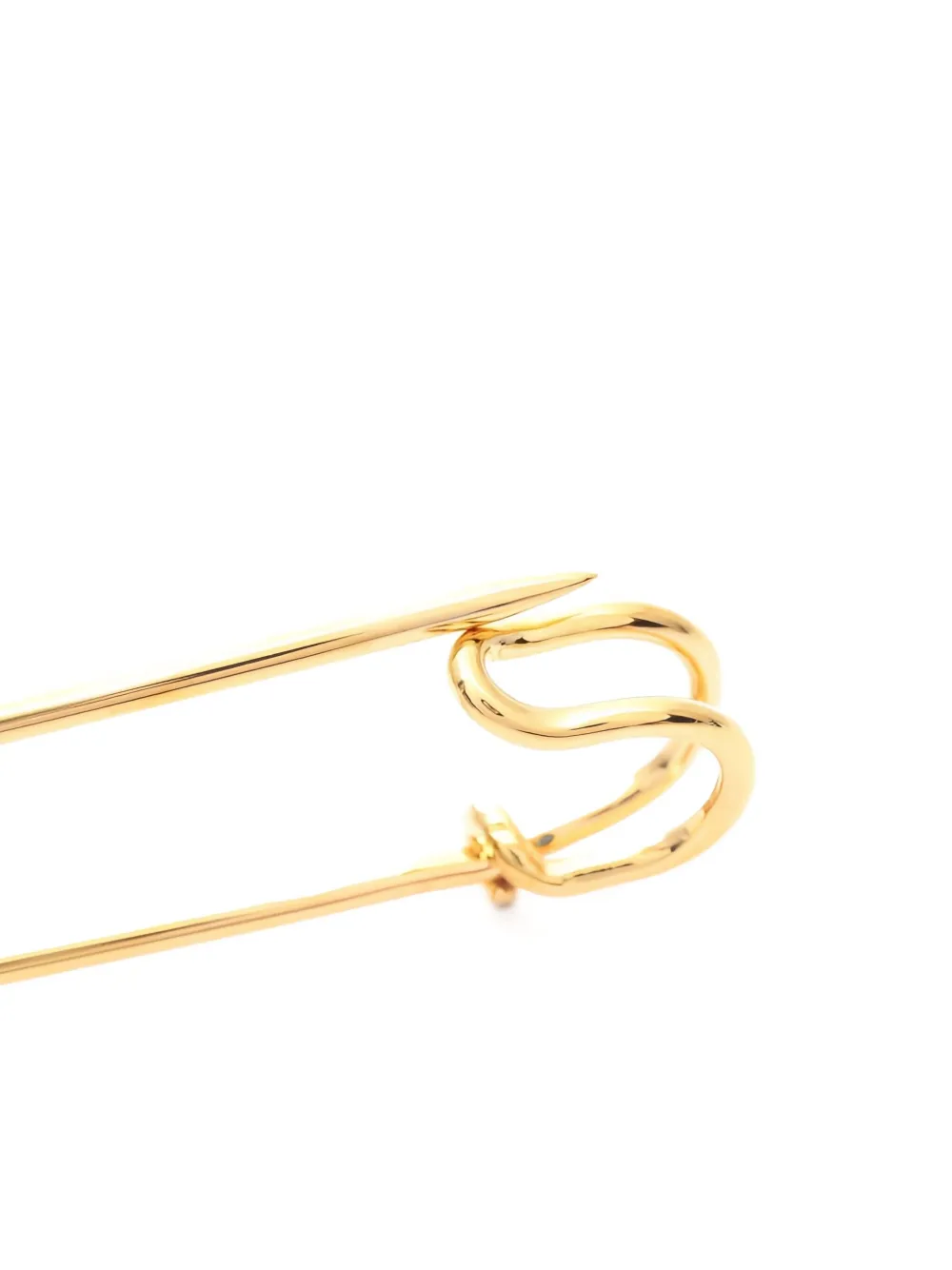 Pre-owned Hermes 2010s Serie Safety Pin Brooch In Gold