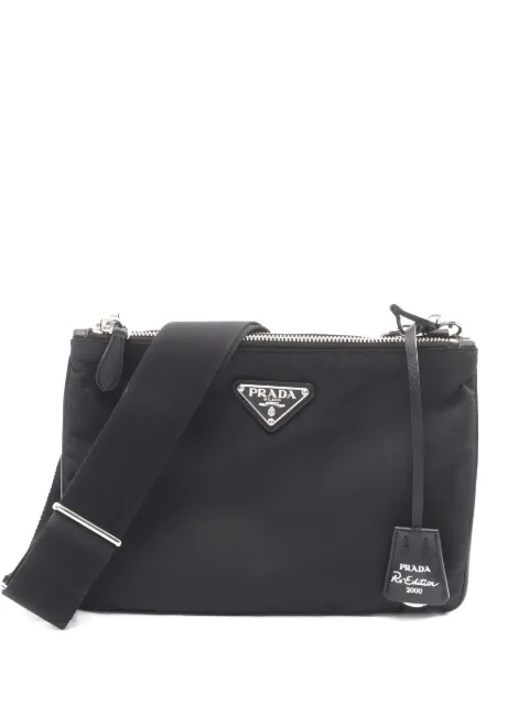 Prada Pre-Owned 2010s Re-Edition 2000 logo-plaque shoulder bag