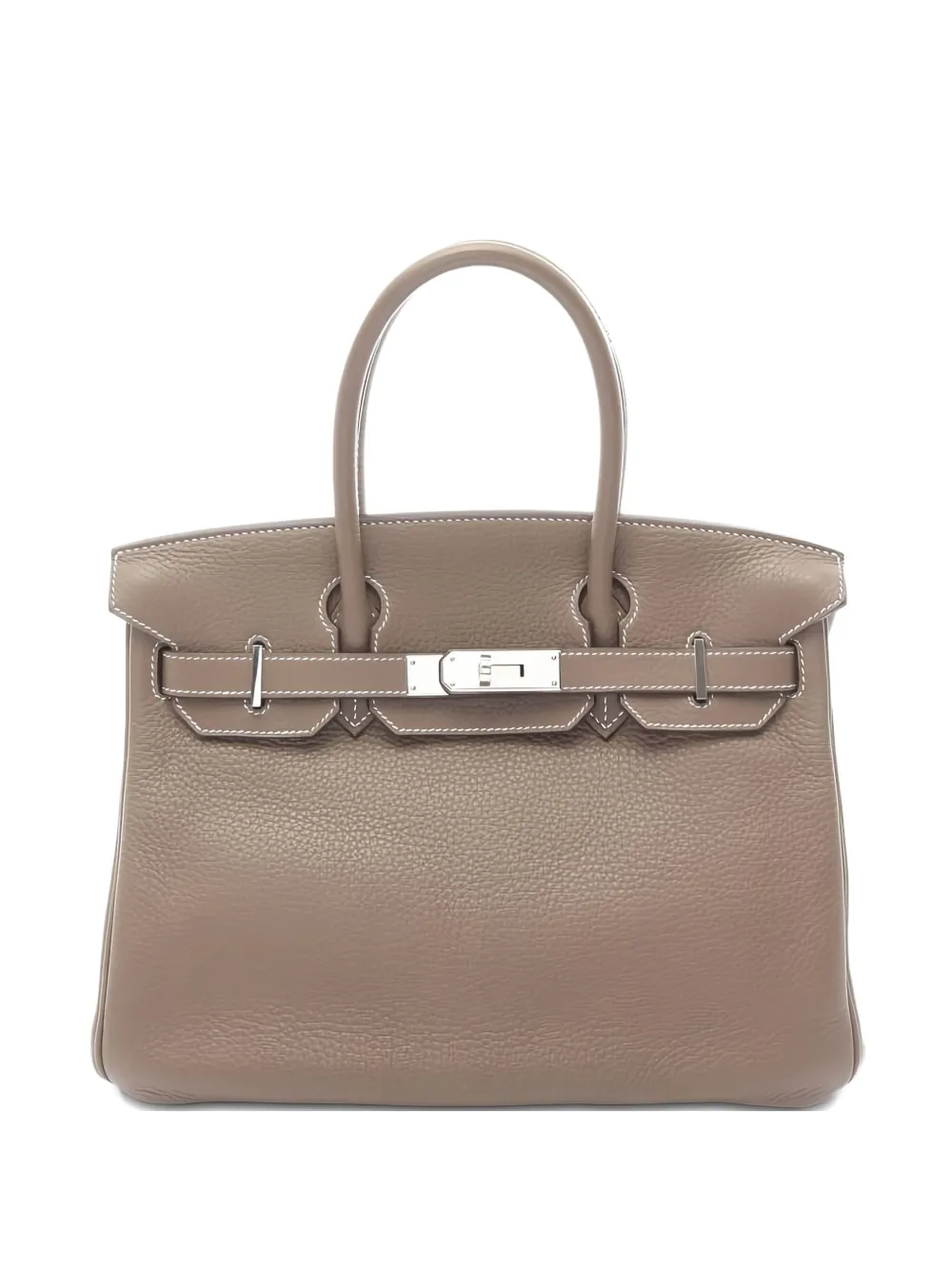 HERMES Pre-owned 2009 Clemence Leather Birkin 30 Handbag In Brown