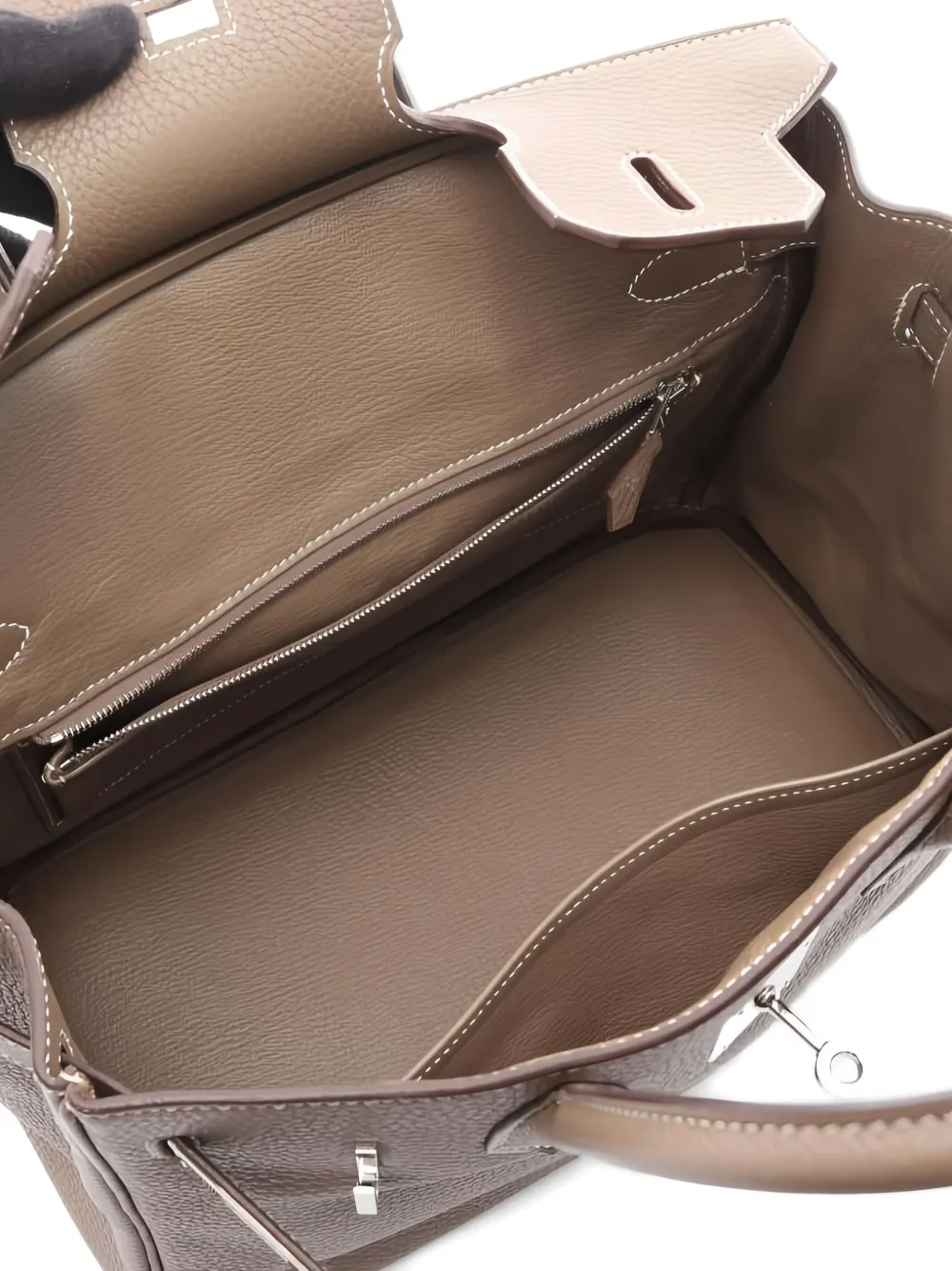 HERMES Pre-owned 2009 Clemence Leather Birkin 30 Handbag In Brown