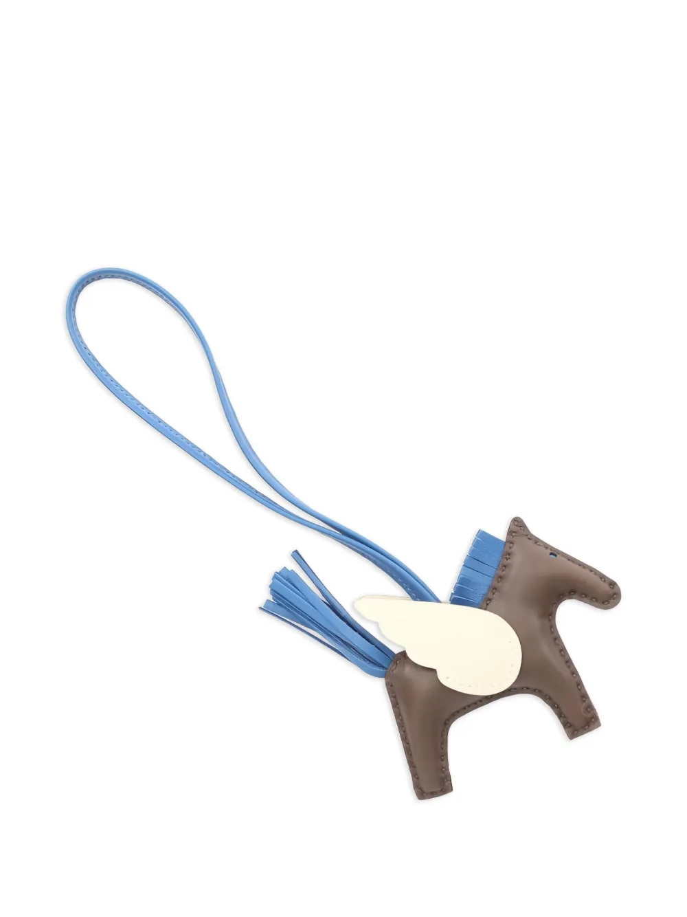 Pre-owned Hermes 2024 Rodeo Pegase Pm Bag Charm In Brown