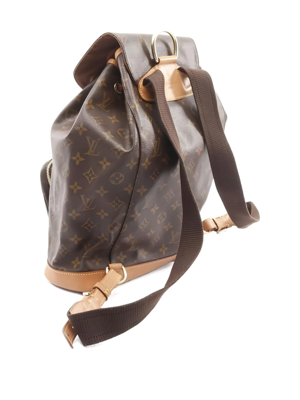 Pre-owned Louis Vuitton Monogram Buckle Backpack In Brown