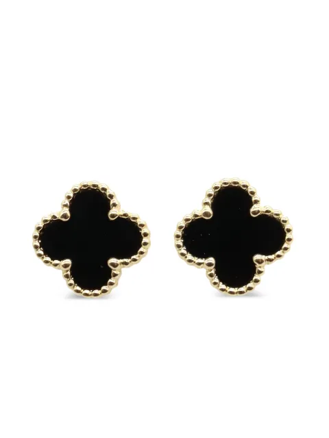 Van Cleef & Arpels Pre-Owned 2010s 18K yellow gold Sweet Alhambra onyx earrings