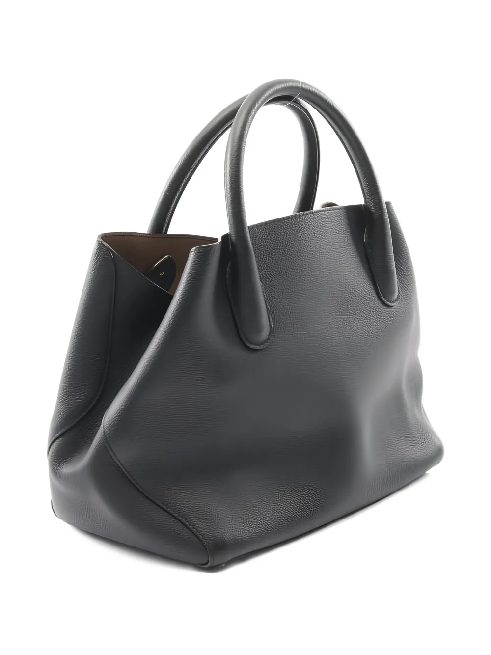 Pre-owned Dior 2000s Open Bar Leather Tote Bag In Black