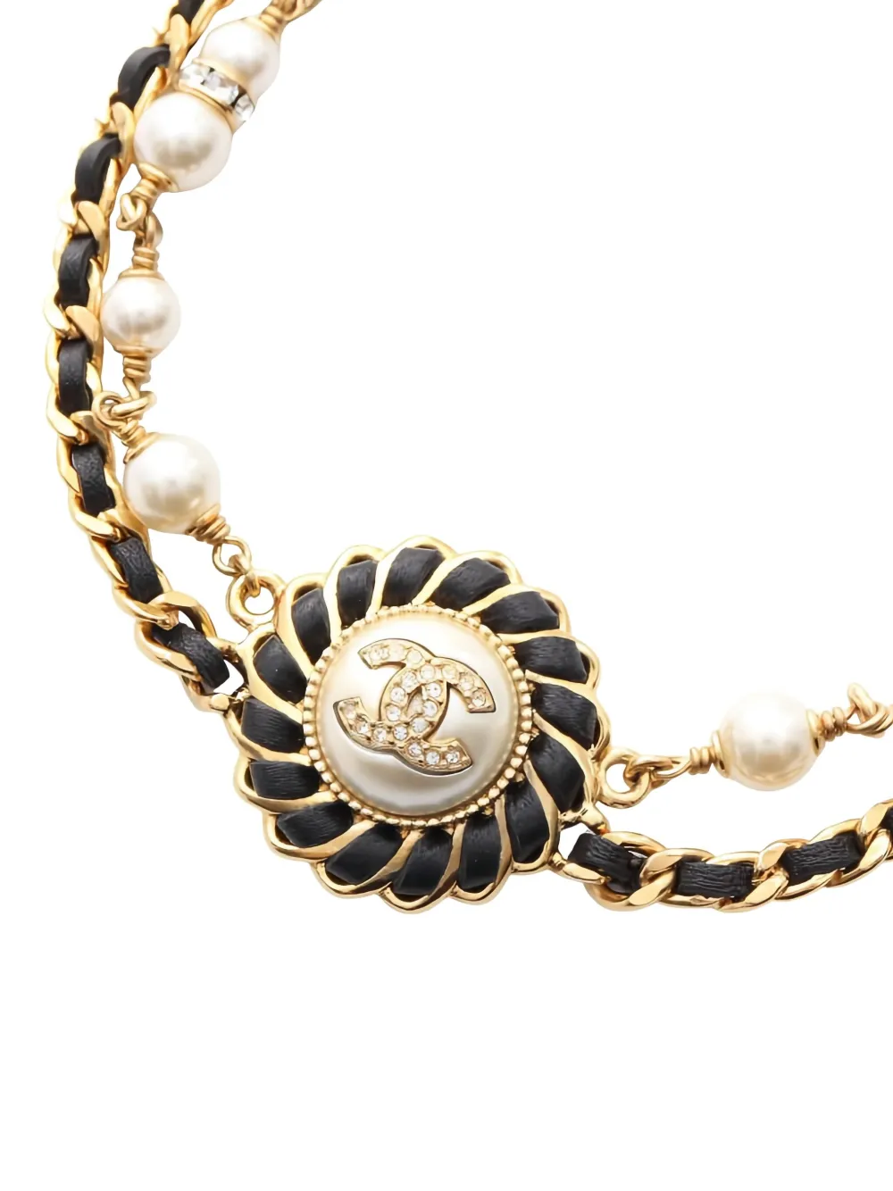 Pre-owned Chanel 1986-1988 Coco Mark Double Chain Choker In Gold