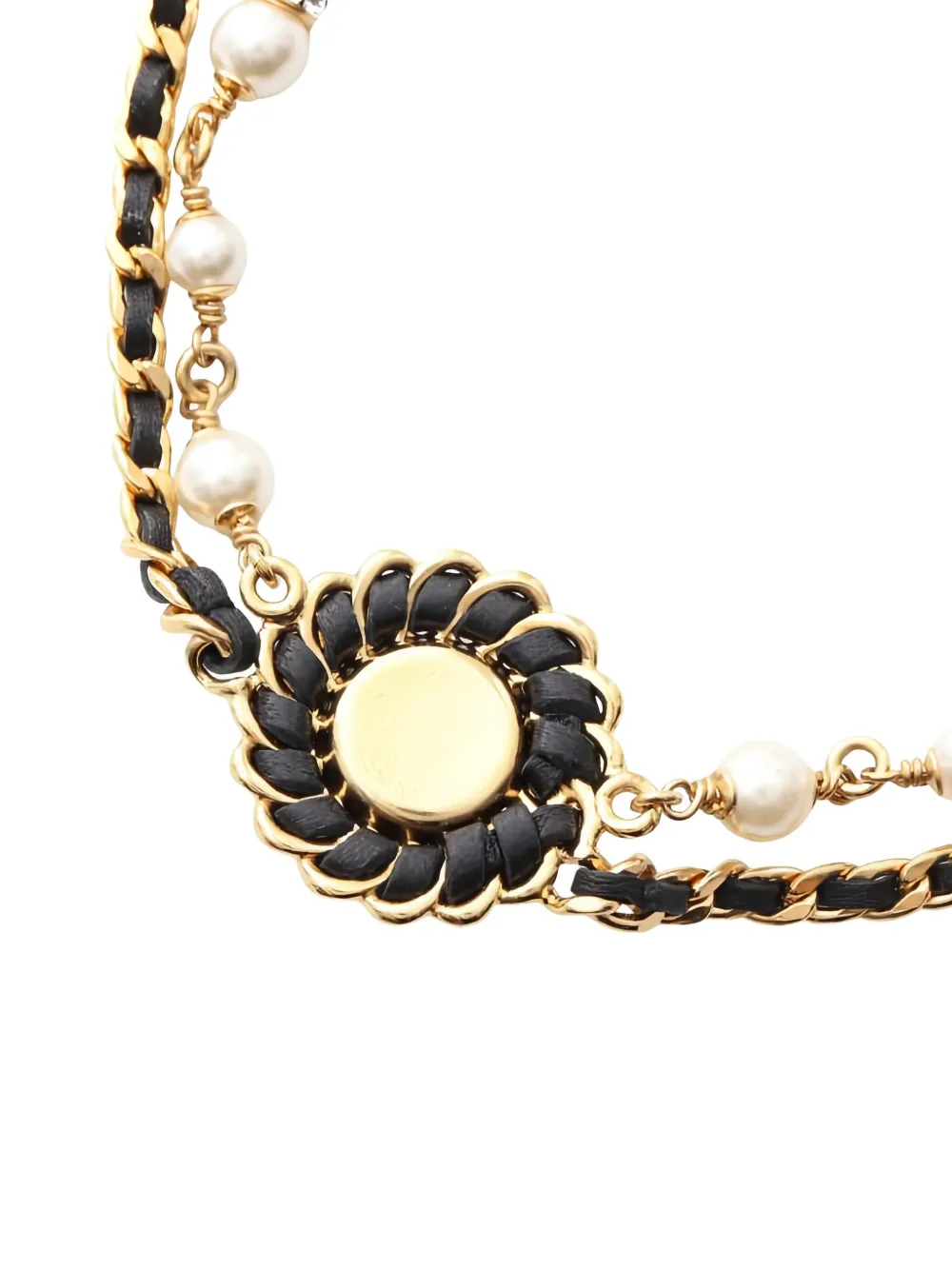 Pre-owned Chanel 1986-1988 Coco Mark Double Chain Choker In Gold