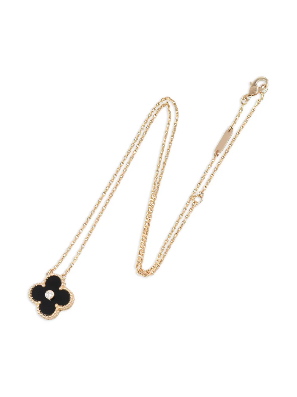 Van Cleef & Arpels Pre-Owned 2010s 18kt Alhambra Rotgoldhalskette mit Diamant | Image 2