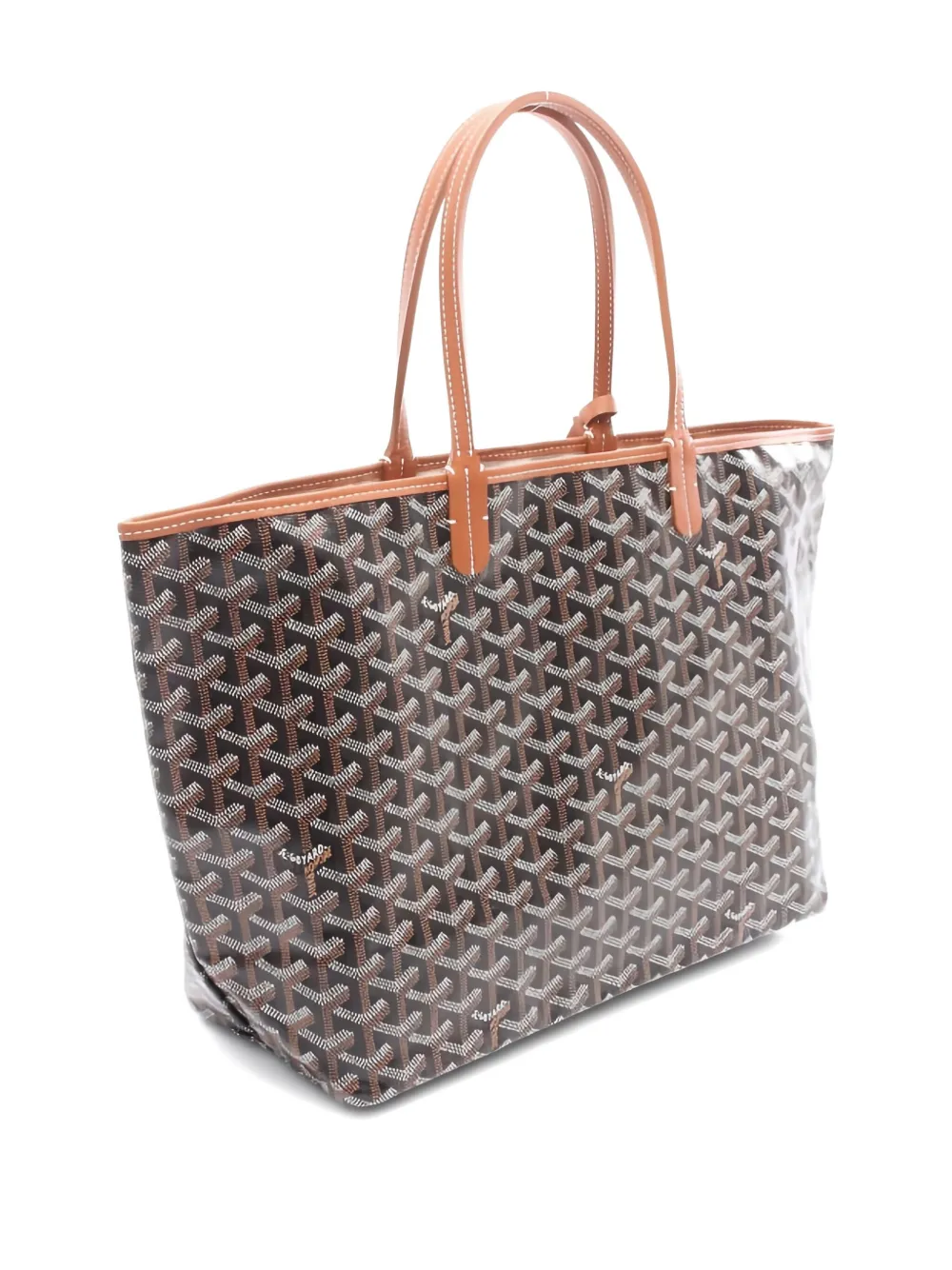 Pre-owned Goyard 2020 Saint Louis Pm Coated Canvas Tote Bag In Brown