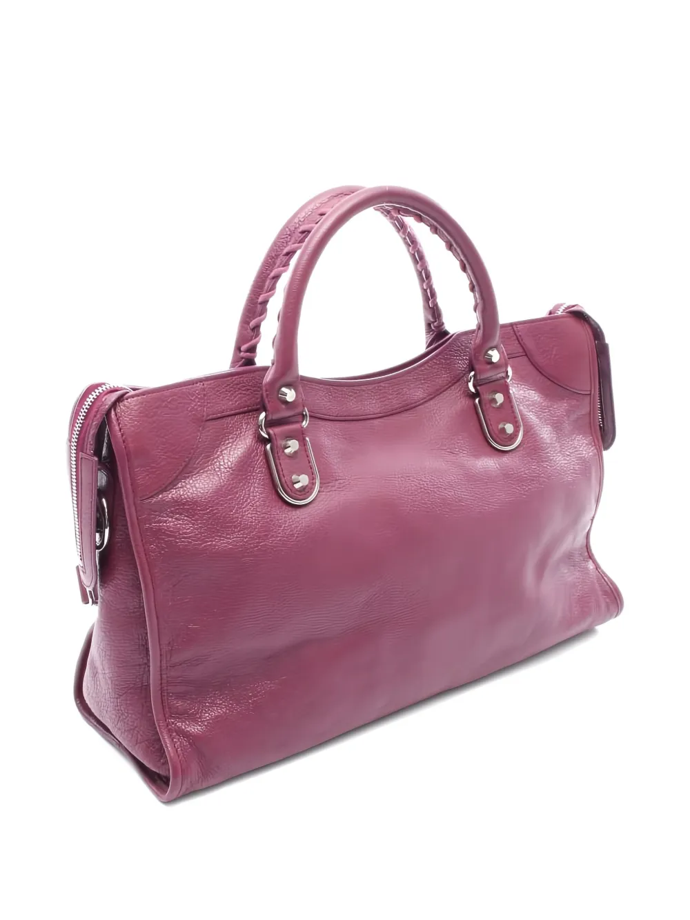 Pre-owned Balenciaga 2010s Le City Metallic Edge Tote Bag In Purple