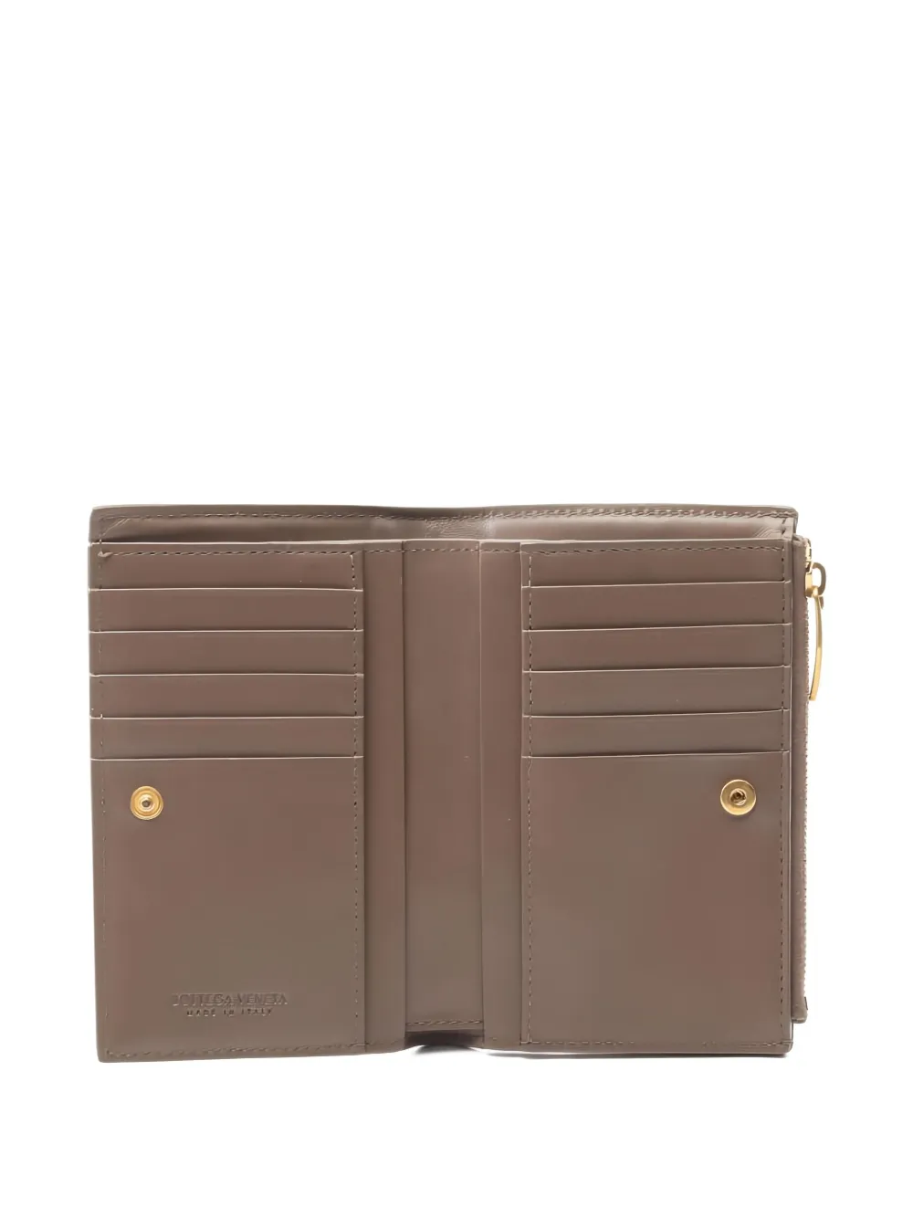 Pre-owned Bottega Veneta 2000's Intrecciato Bi-fold Leather Wallet In Brown