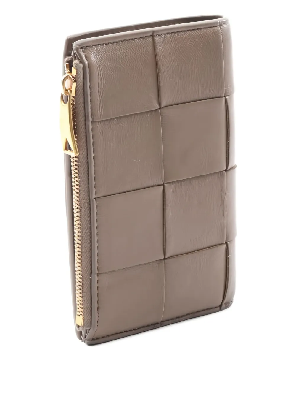 Pre-owned Bottega Veneta 2000's Intrecciato Bi-fold Leather Wallet In Brown