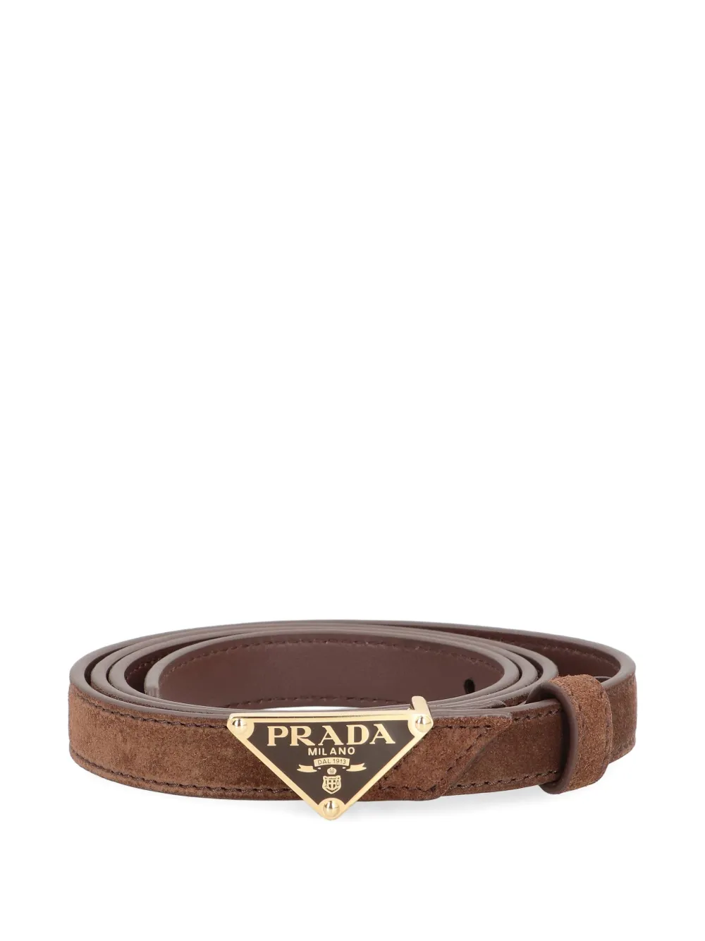 Prada triangular buckle leather belt | Brown | Image 1
