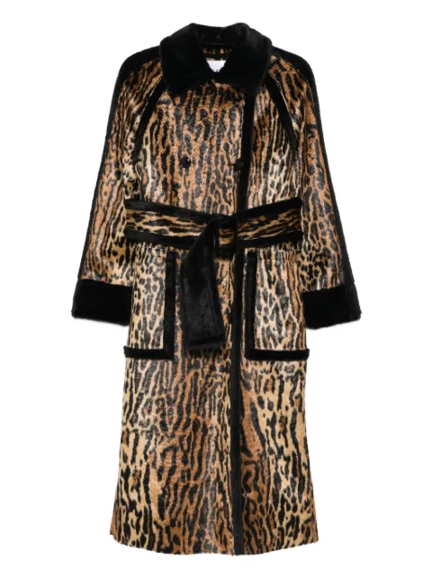 STAND STUDIO animal-print belted coat