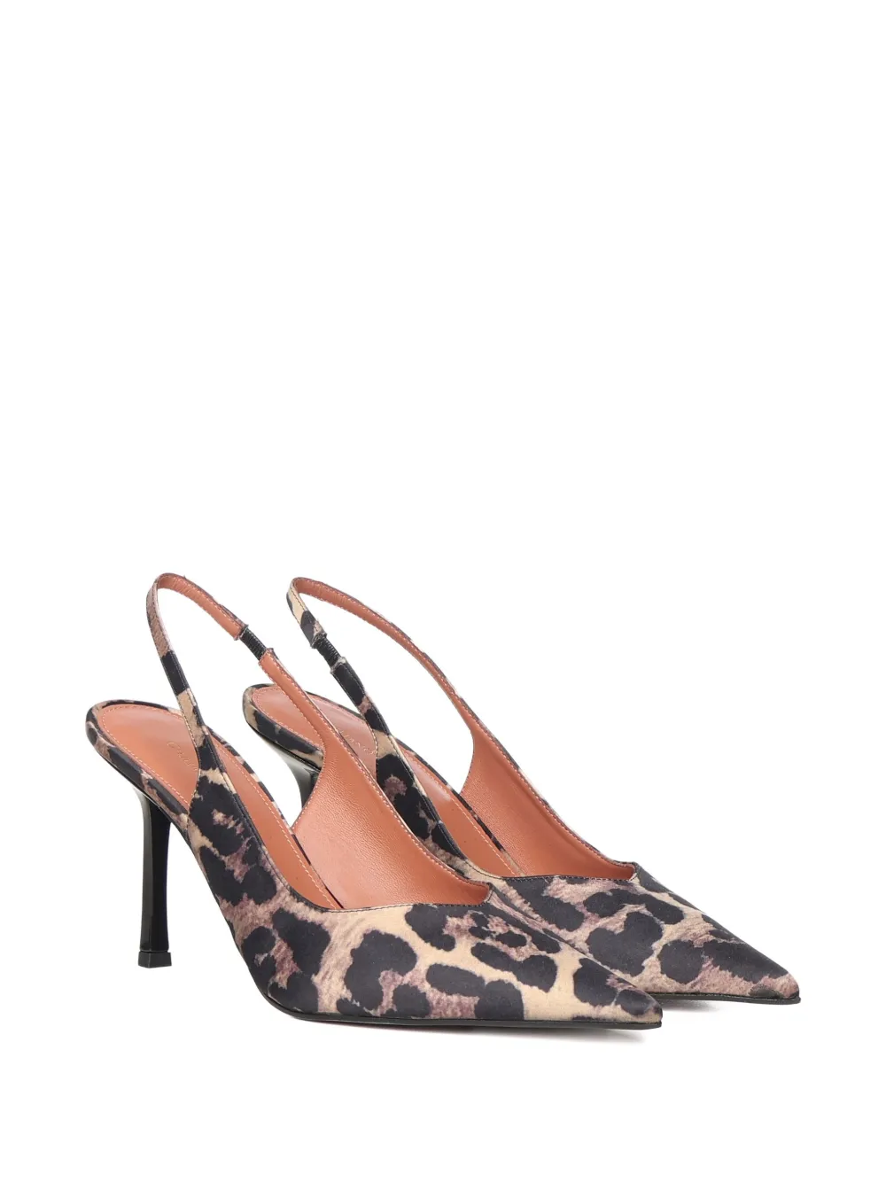 Giuliano Galiano 90 mm Holly slingback pumps met puntige neus Bruin