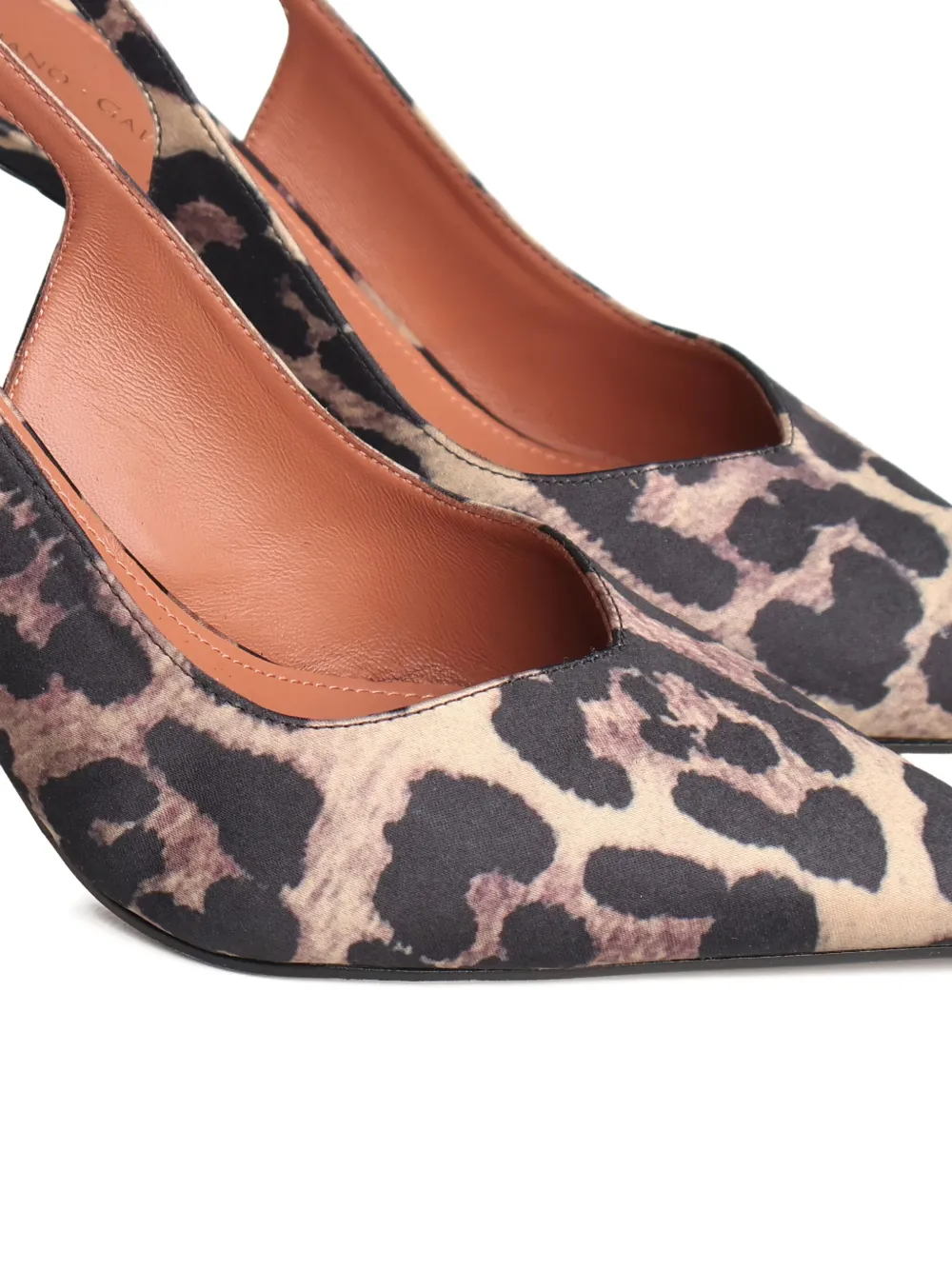 Giuliano Galiano 90 mm Holly slingback pumps met puntige neus Bruin