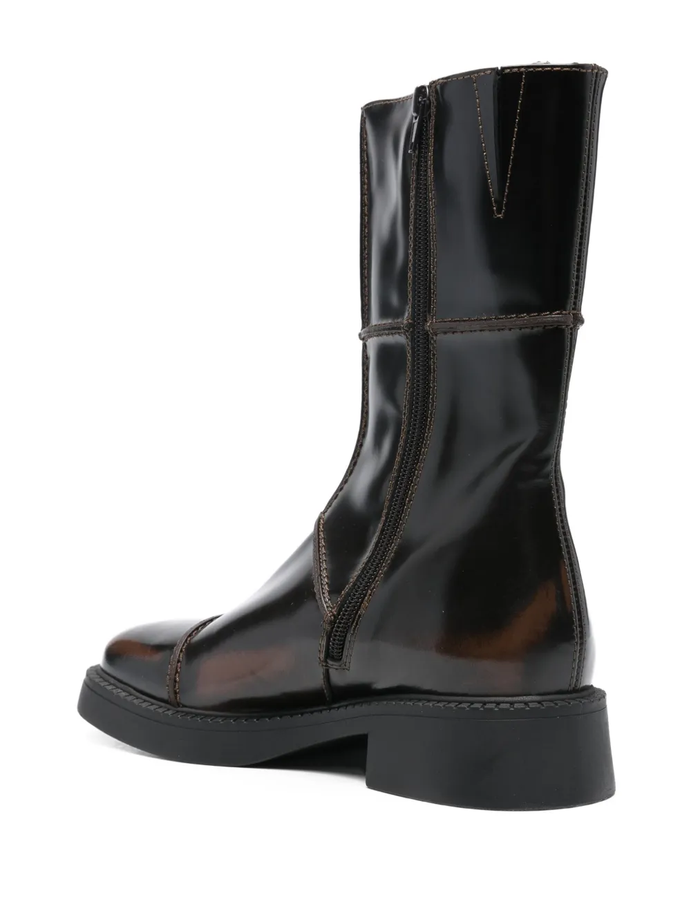 Miista 40mm Dahlia Zip Boots In Brown