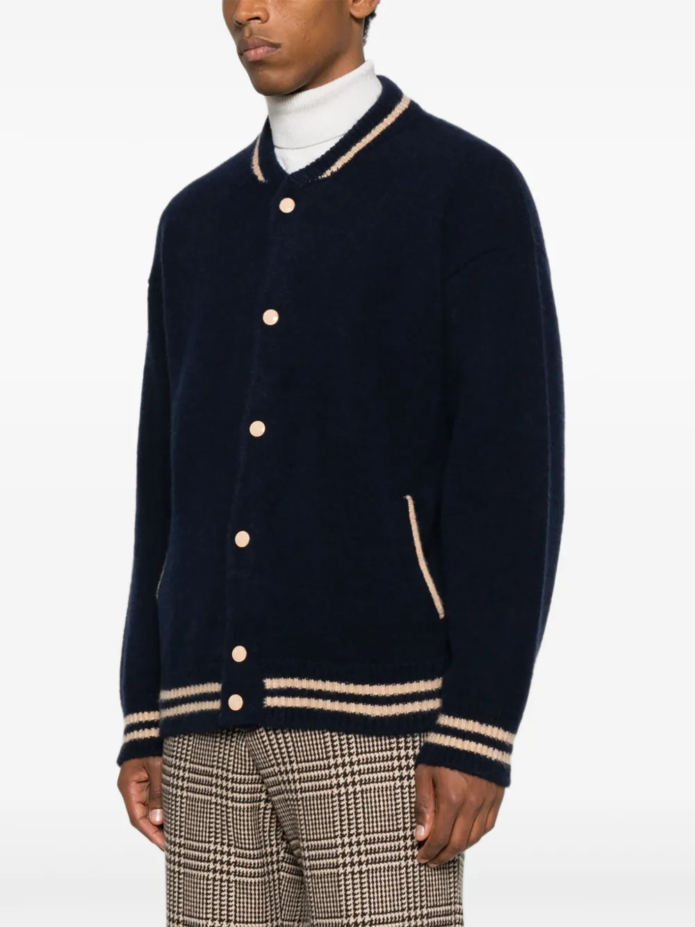 Laneus Gebreid bombervest Blauw