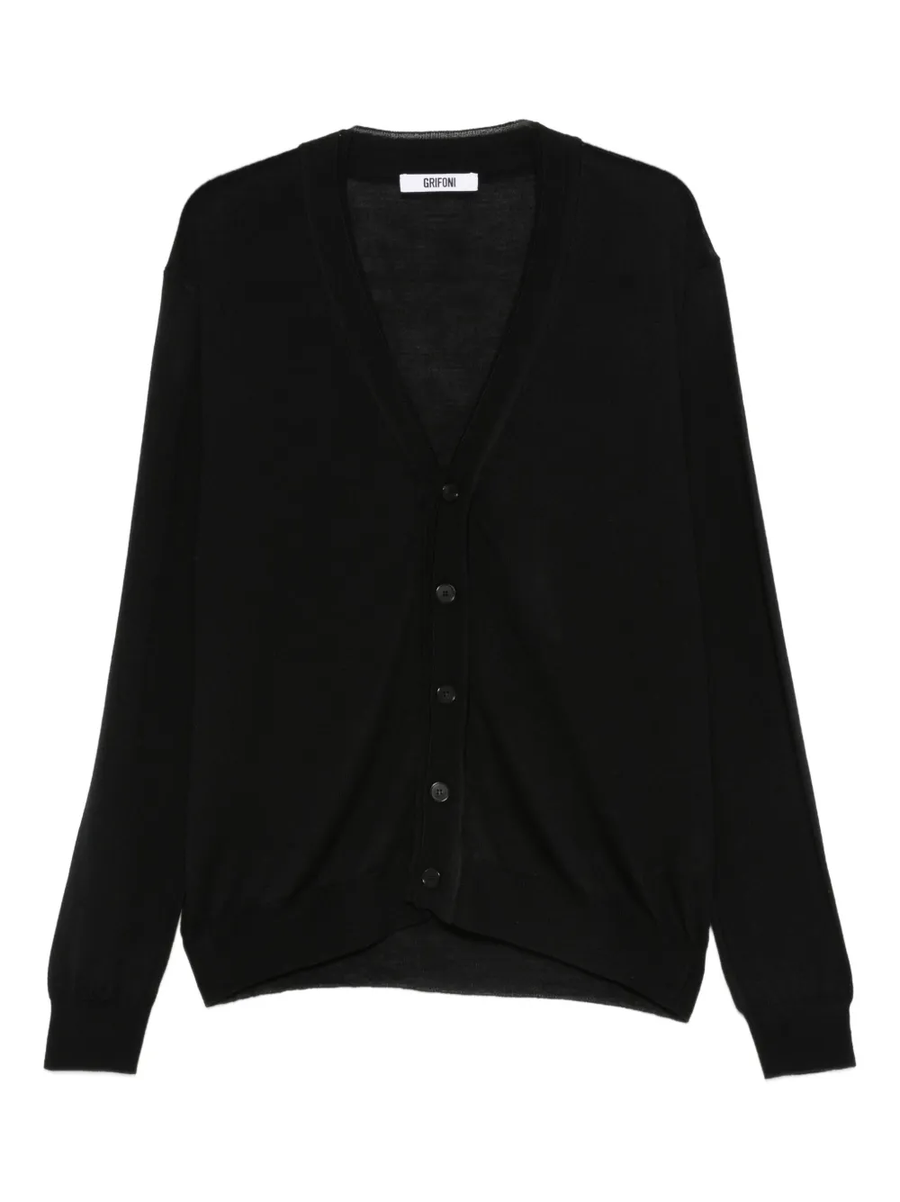 Grifoni V-neck buttoned cardigan | Black | Image 1
