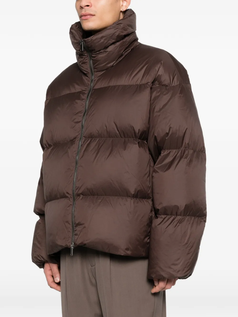  Studio Nicholson Massey Funnel Neck Jacket - Brown 