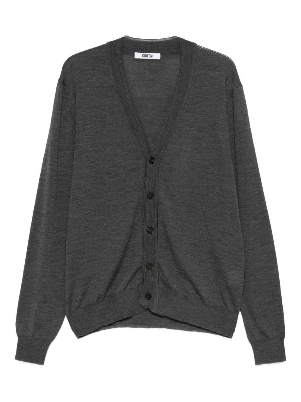 Grifoni buttoned V-neck cardigan | Grey | Image 1