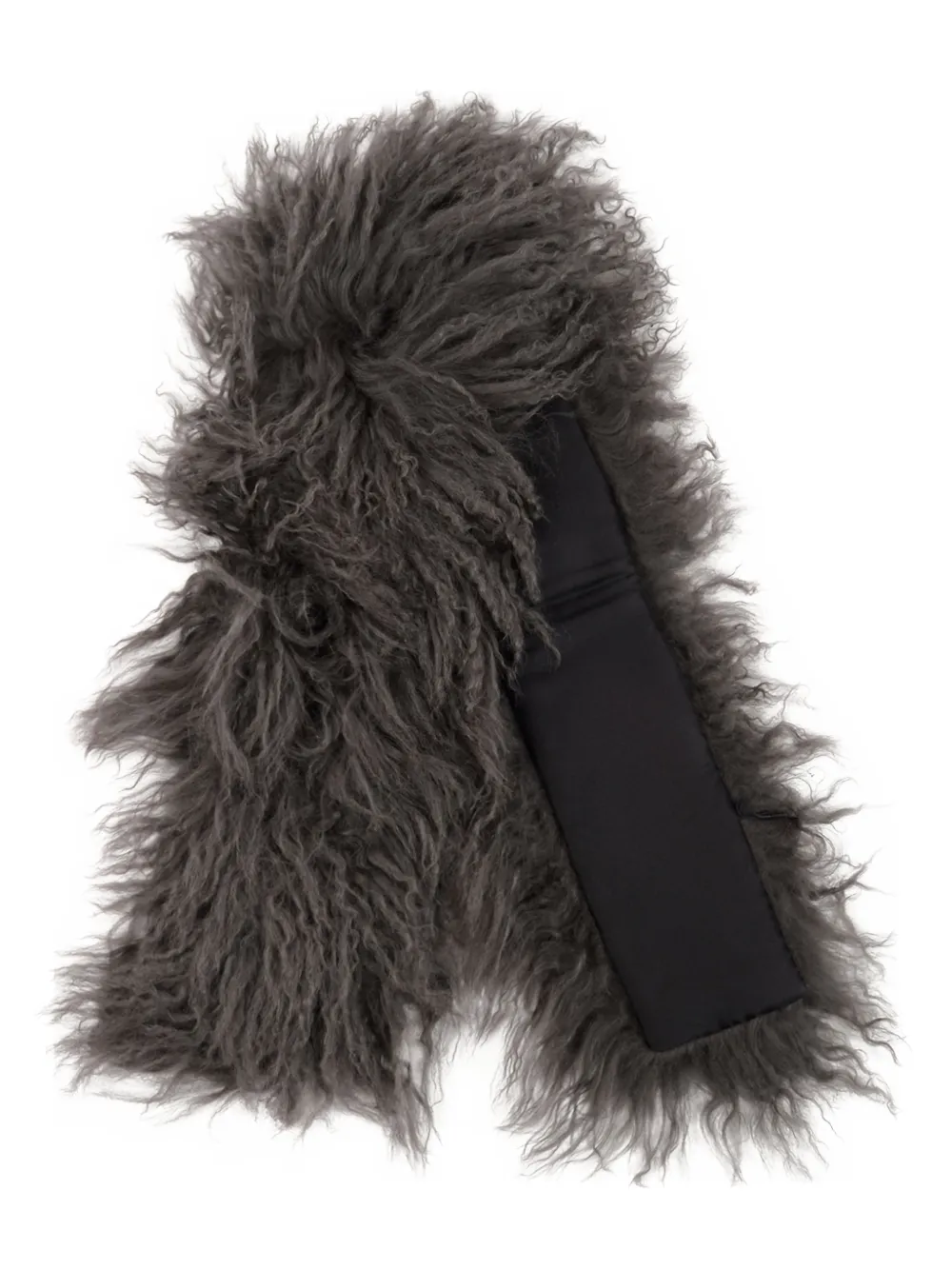 Yves Salomon Long-fur Scarf In Gray