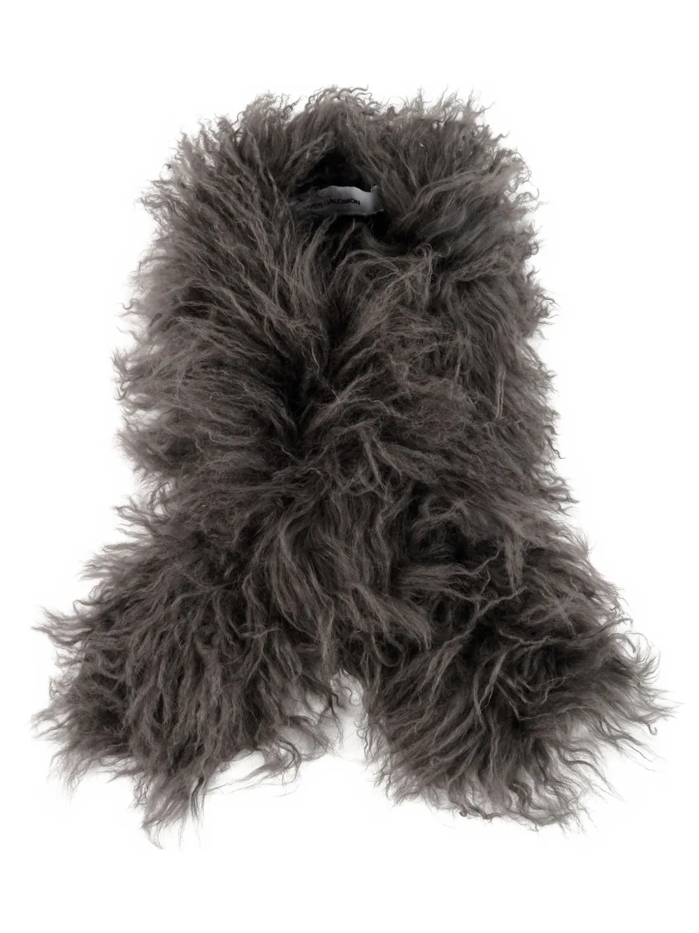Yves Salomon Long-fur Scarf In Gray