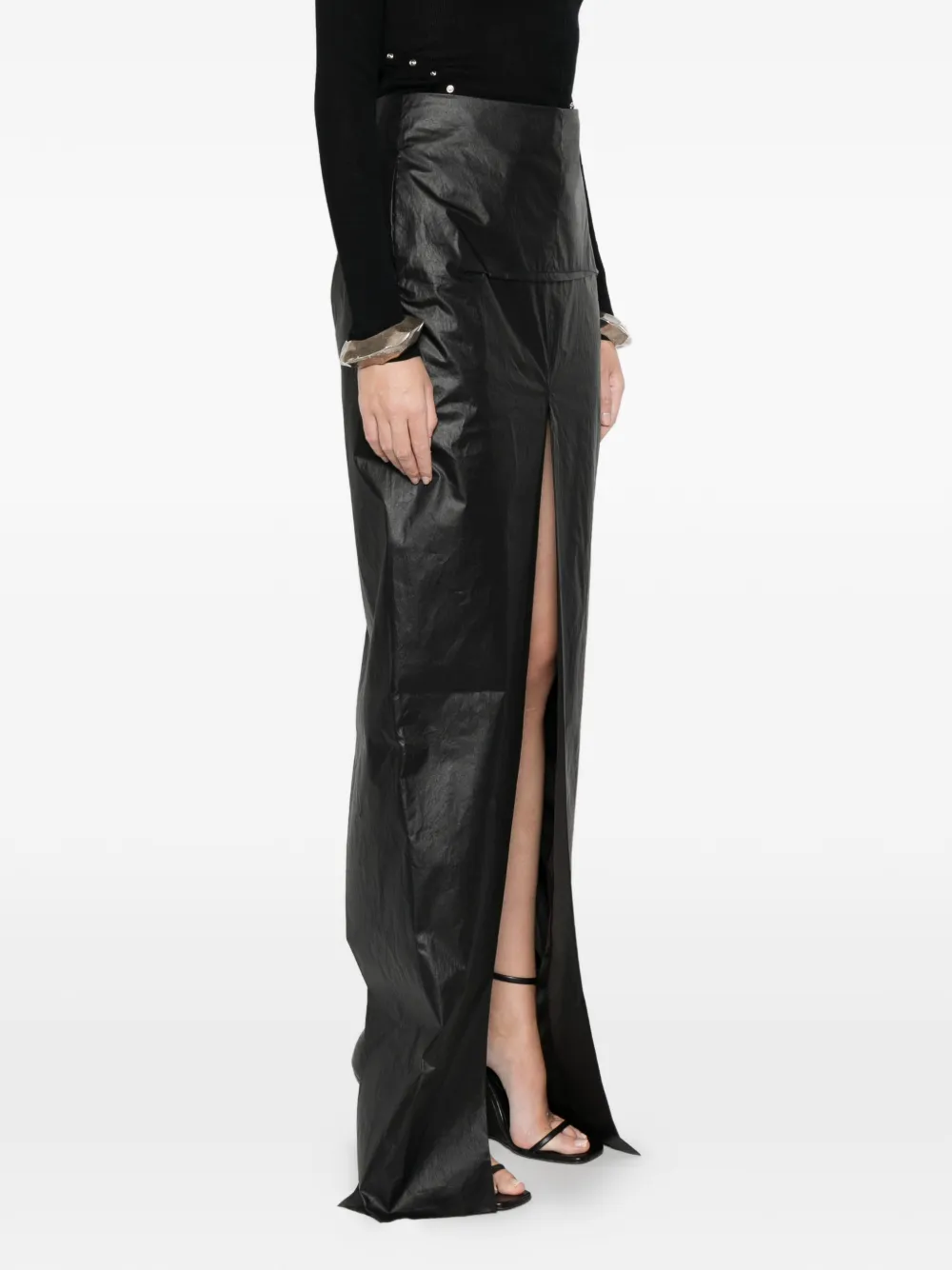 Rick Owens Sliced Maxi Skirt In Black