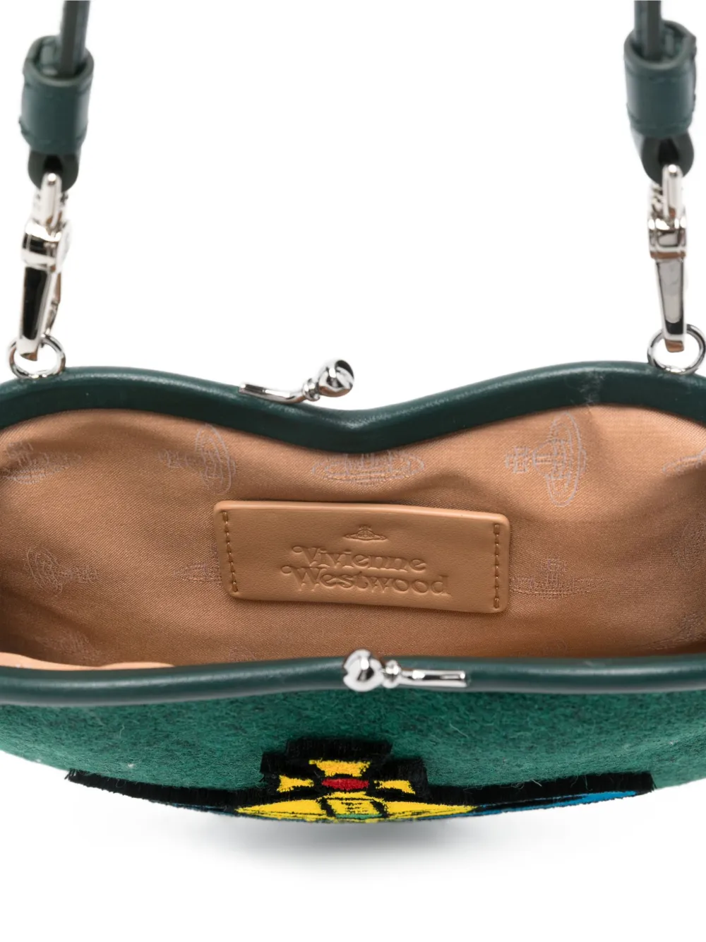 Vivienne Westwood Belle Heart clutch met applicatie Groen