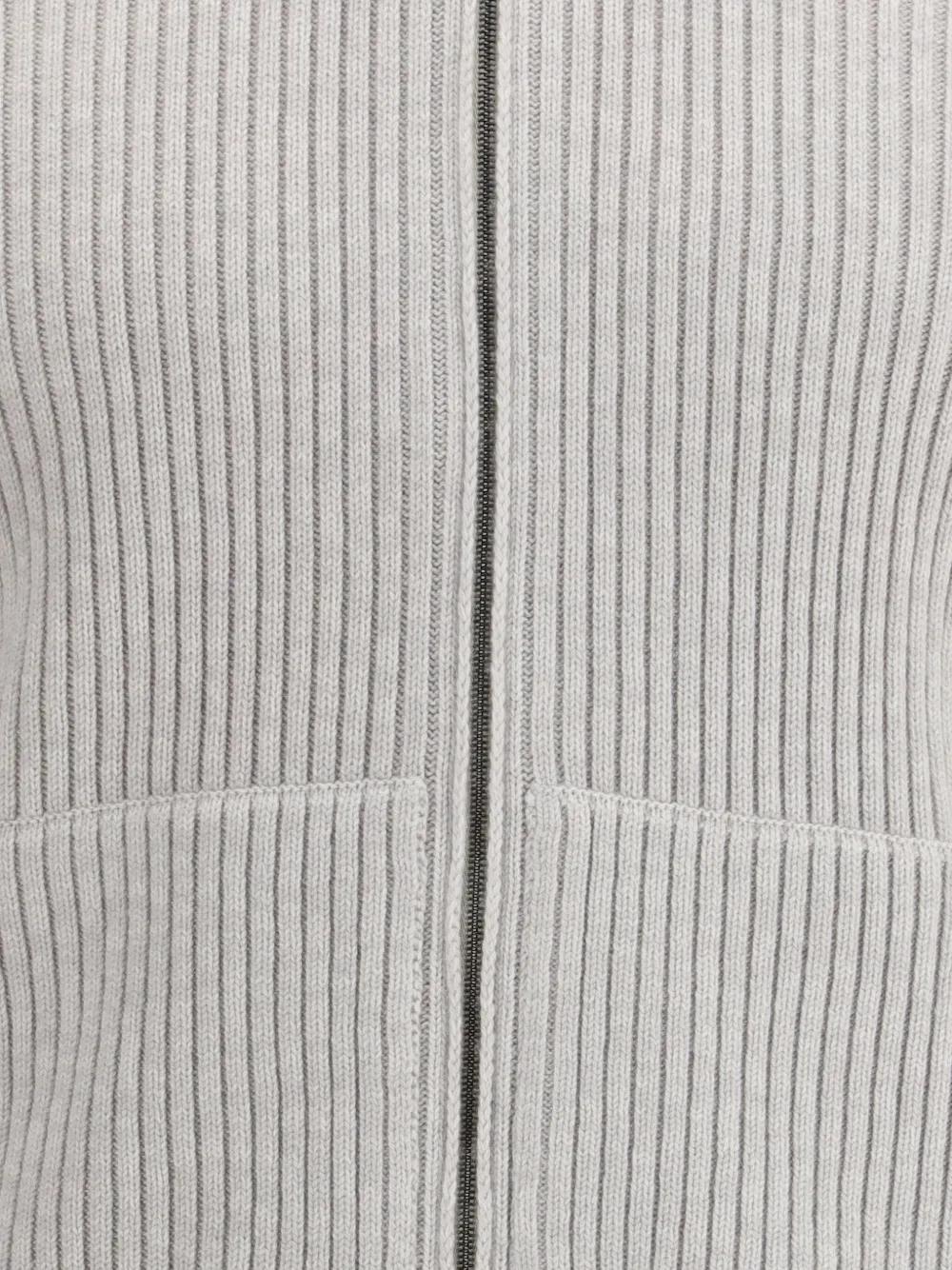 Brioni Ribgebreid vest met rits Grijs
